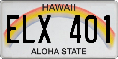 HI license plate ELX401