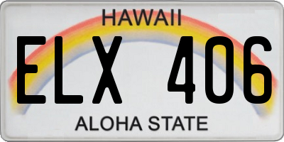 HI license plate ELX406