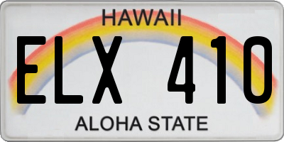 HI license plate ELX410