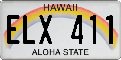 HI license plate ELX411