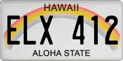 HI license plate ELX412