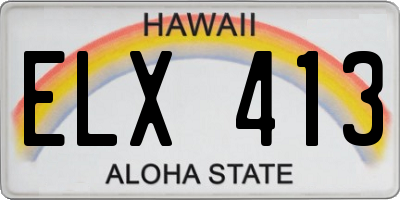 HI license plate ELX413