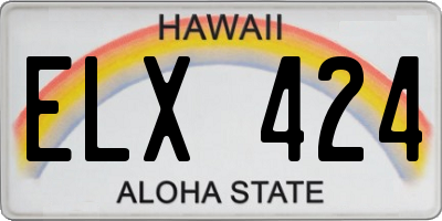 HI license plate ELX424