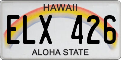 HI license plate ELX426