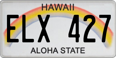 HI license plate ELX427