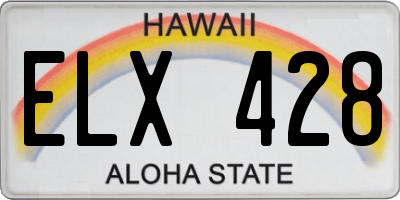 HI license plate ELX428