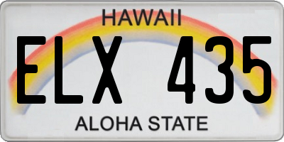 HI license plate ELX435