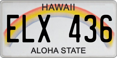 HI license plate ELX436