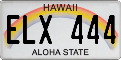 HI license plate ELX444