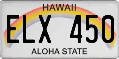 HI license plate ELX450