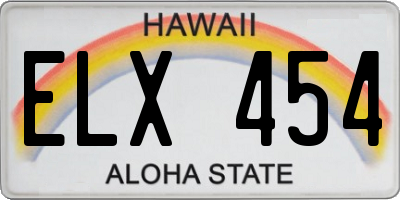HI license plate ELX454