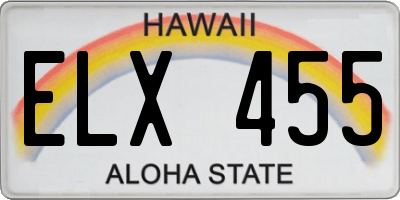 HI license plate ELX455