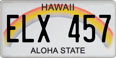 HI license plate ELX457