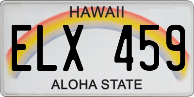 HI license plate ELX459