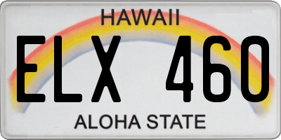 HI license plate ELX460