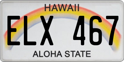 HI license plate ELX467