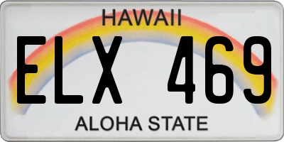 HI license plate ELX469