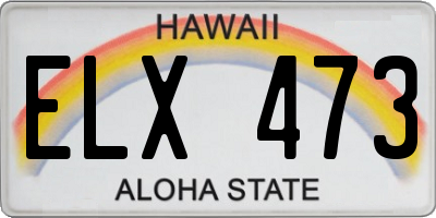 HI license plate ELX473