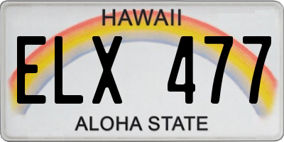 HI license plate ELX477