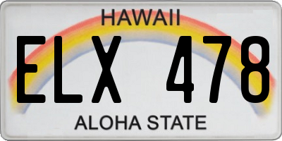 HI license plate ELX478