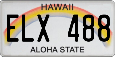 HI license plate ELX488