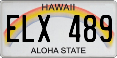 HI license plate ELX489