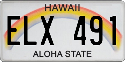 HI license plate ELX491