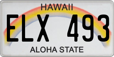 HI license plate ELX493