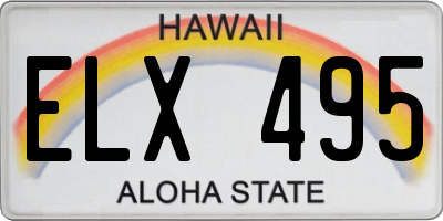 HI license plate ELX495