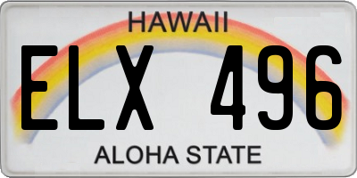 HI license plate ELX496