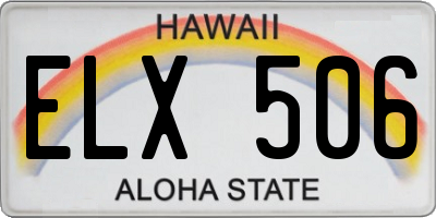 HI license plate ELX506