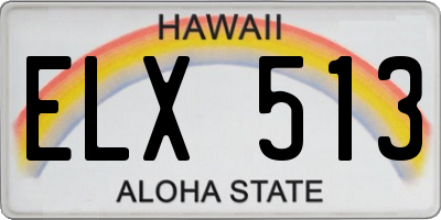 HI license plate ELX513