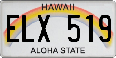 HI license plate ELX519