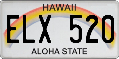 HI license plate ELX520