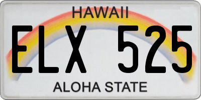 HI license plate ELX525