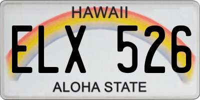 HI license plate ELX526