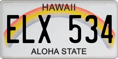 HI license plate ELX534