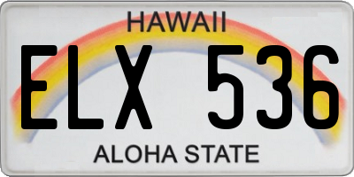HI license plate ELX536