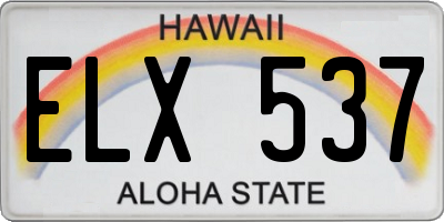 HI license plate ELX537