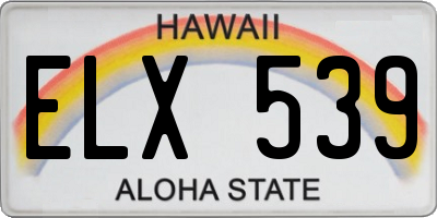 HI license plate ELX539