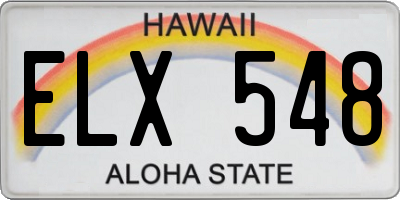 HI license plate ELX548