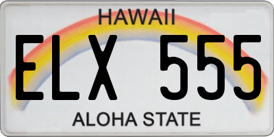 HI license plate ELX555