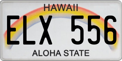 HI license plate ELX556