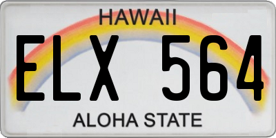 HI license plate ELX564