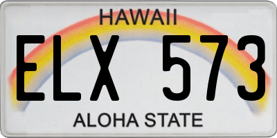 HI license plate ELX573