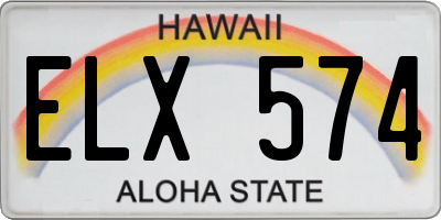 HI license plate ELX574