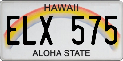 HI license plate ELX575