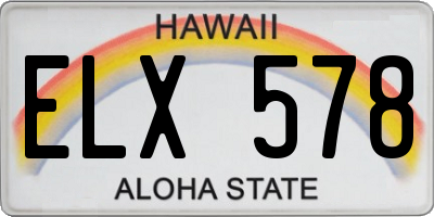 HI license plate ELX578