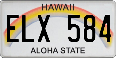 HI license plate ELX584