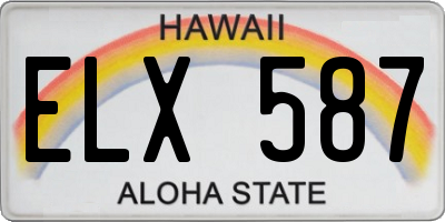HI license plate ELX587